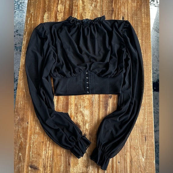 PrettyLittleThing Tops - Pretty Little Things mesh long sleeve top